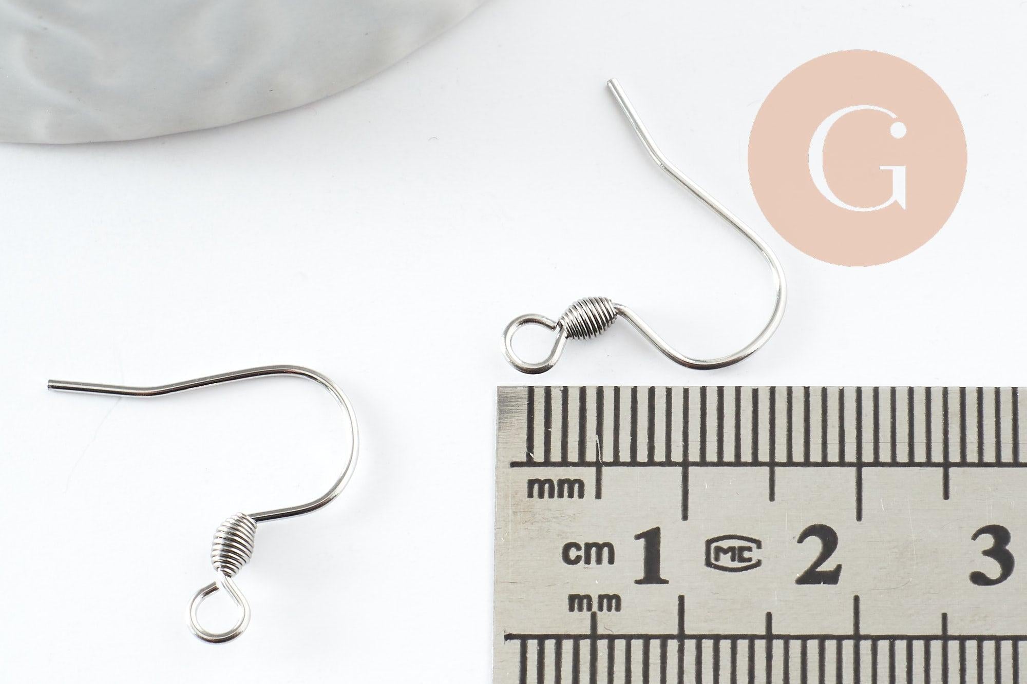 Gingerlily G9529 crochets boucles hameçons platine 15 mm x10