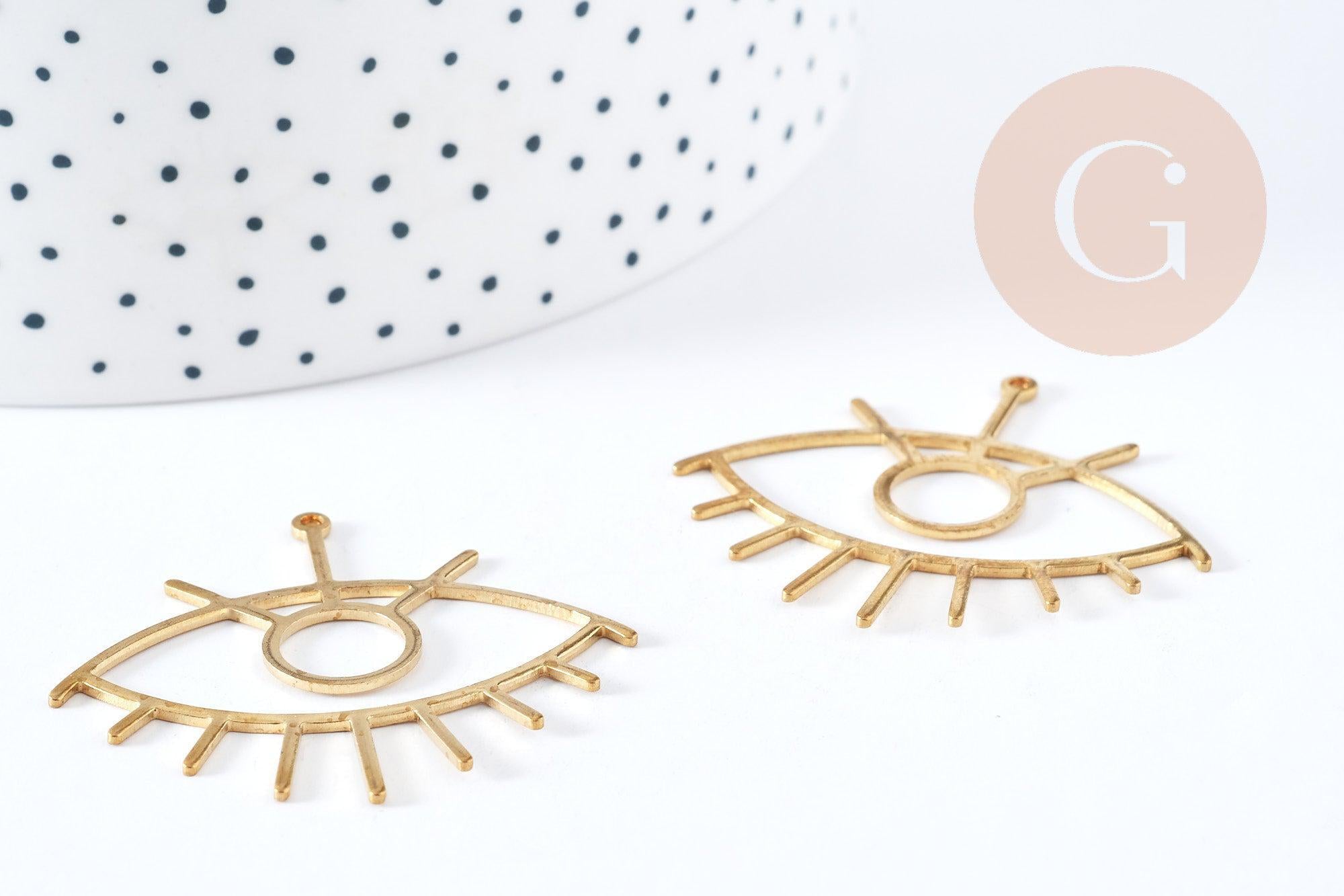 Gingerlily Perles Pendentif mauvais oeil 40mm x1 brut
