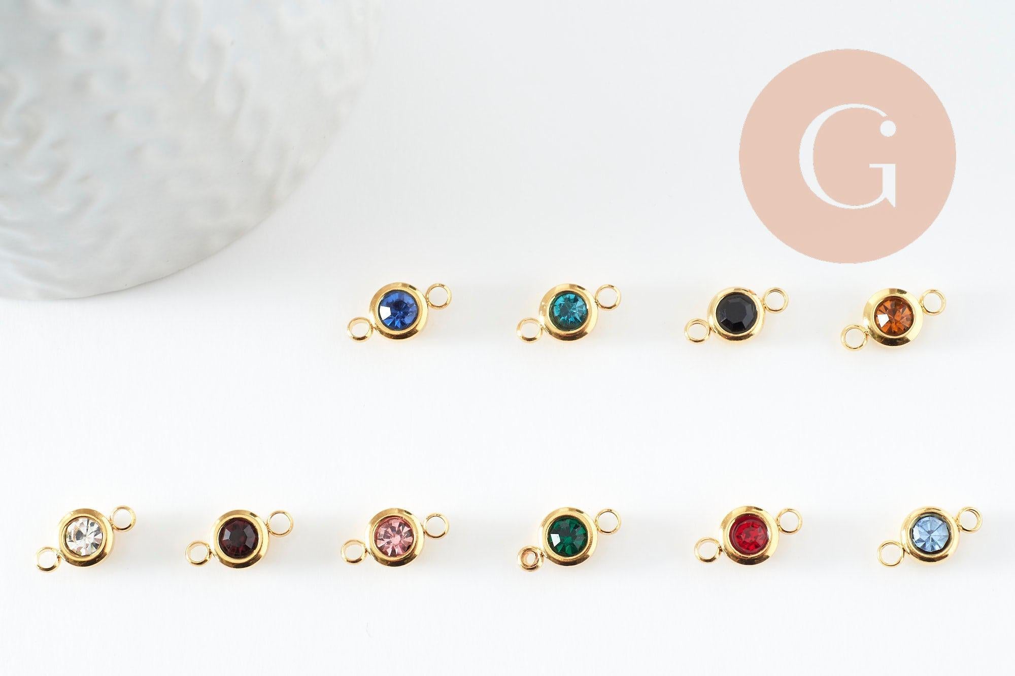 Gingerlily G9582 connecteur rond zircon doré 12mm noir