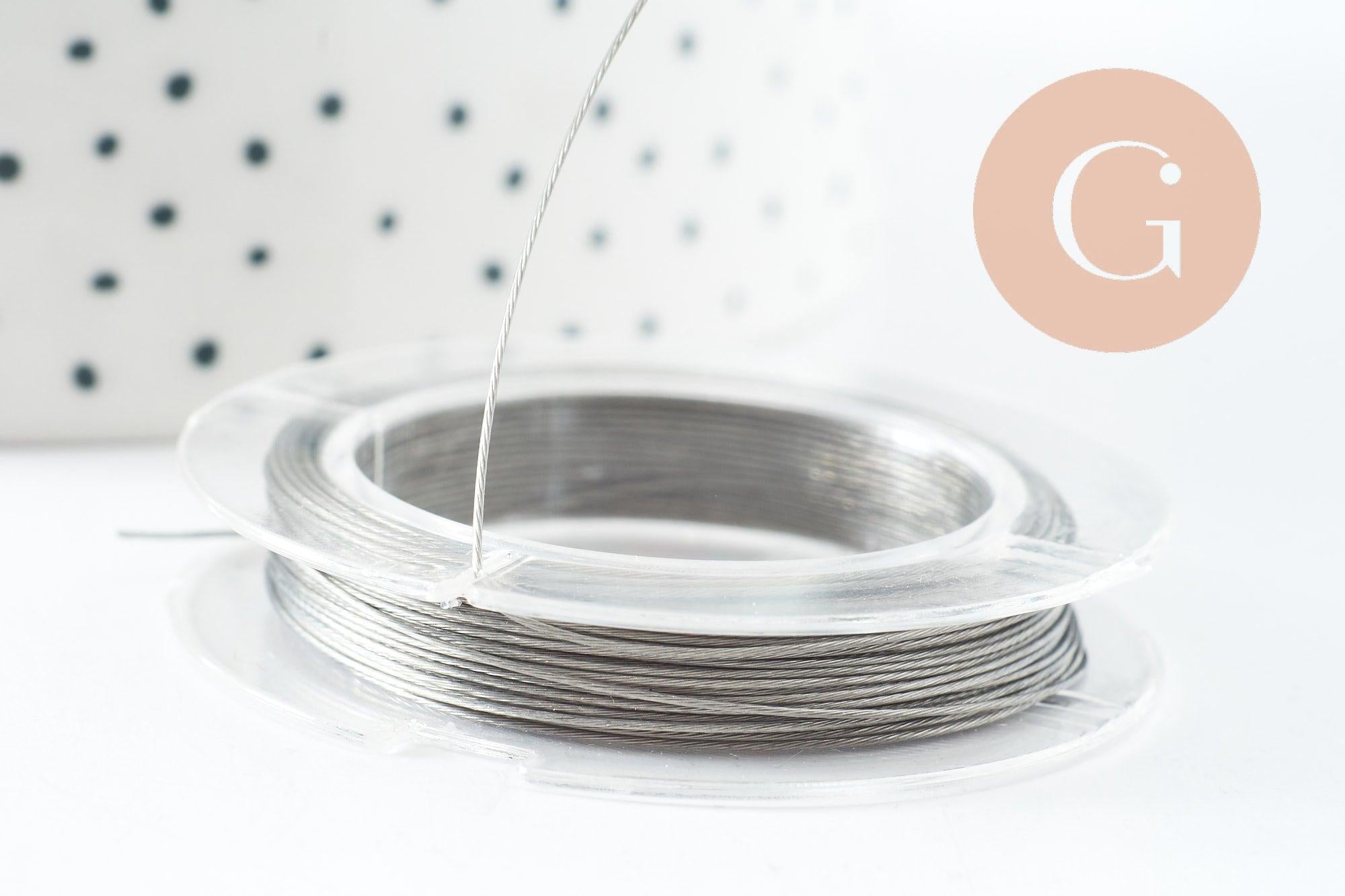 Gingerlily Fils DIY Fil câblé acier 0.38mm bobine 10m