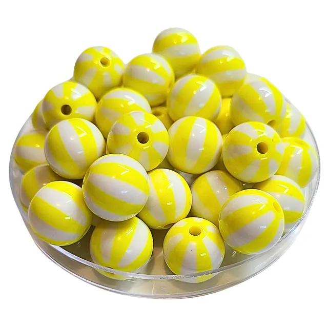 ARTSHOP Boules 16MM 208 boule acrylique rayée citron x15