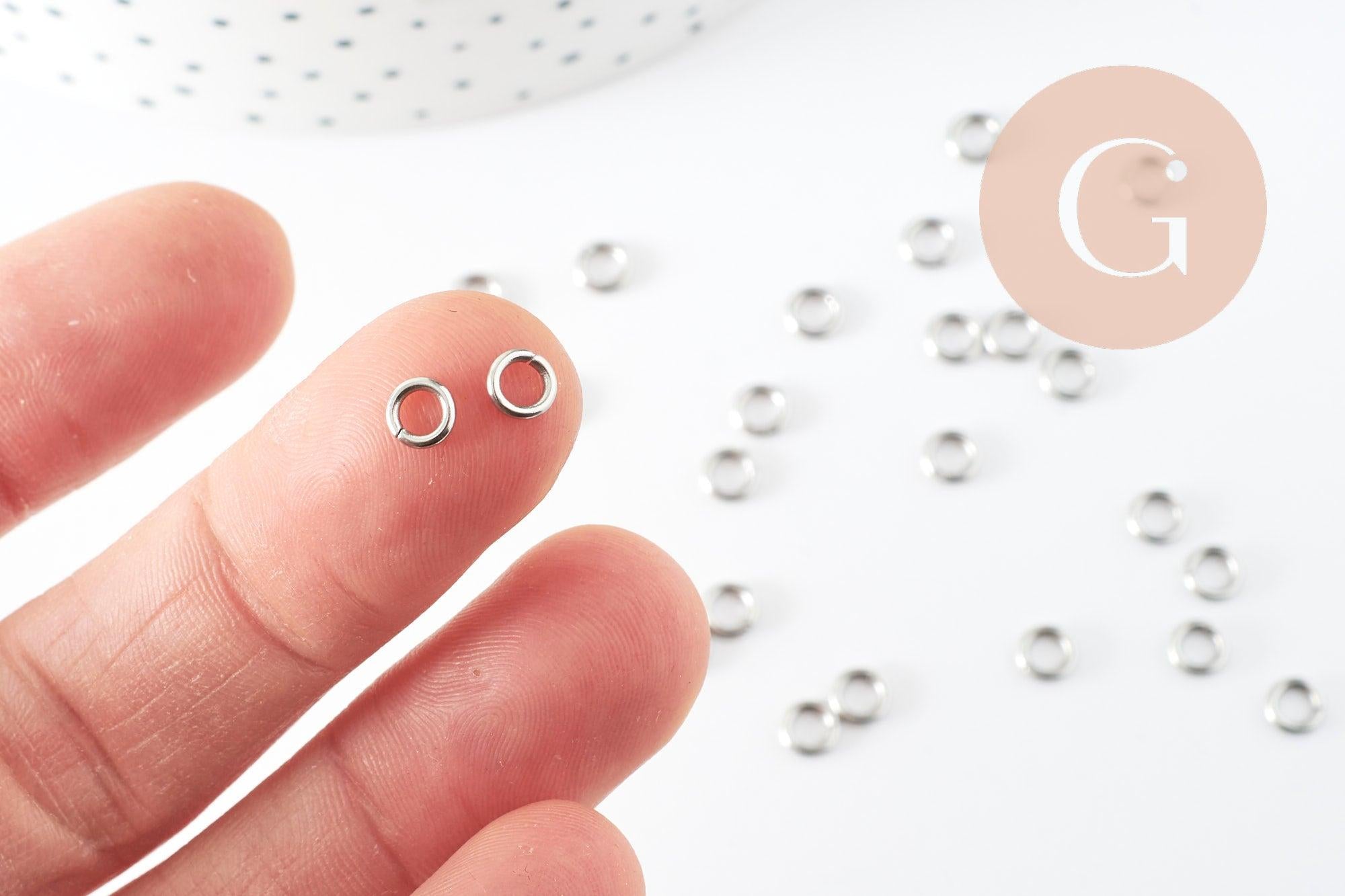 Gingerlily Apprêts DIY Anneaux jonction 5mm platine x50