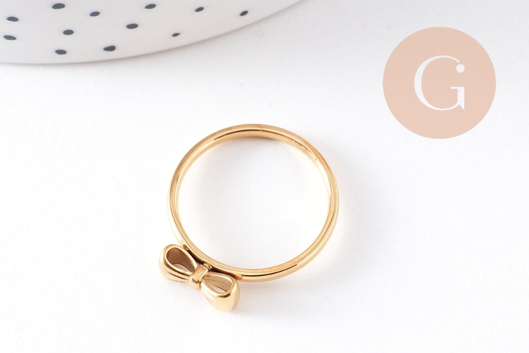 Gingerlily Accessoires G10357 bague nœud papillon doré taille 7