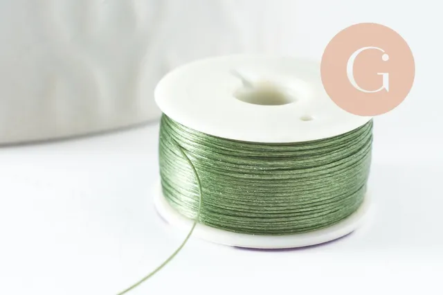 Gingerlily Fil nylon tissage Delica kaki 0,1mm 46m