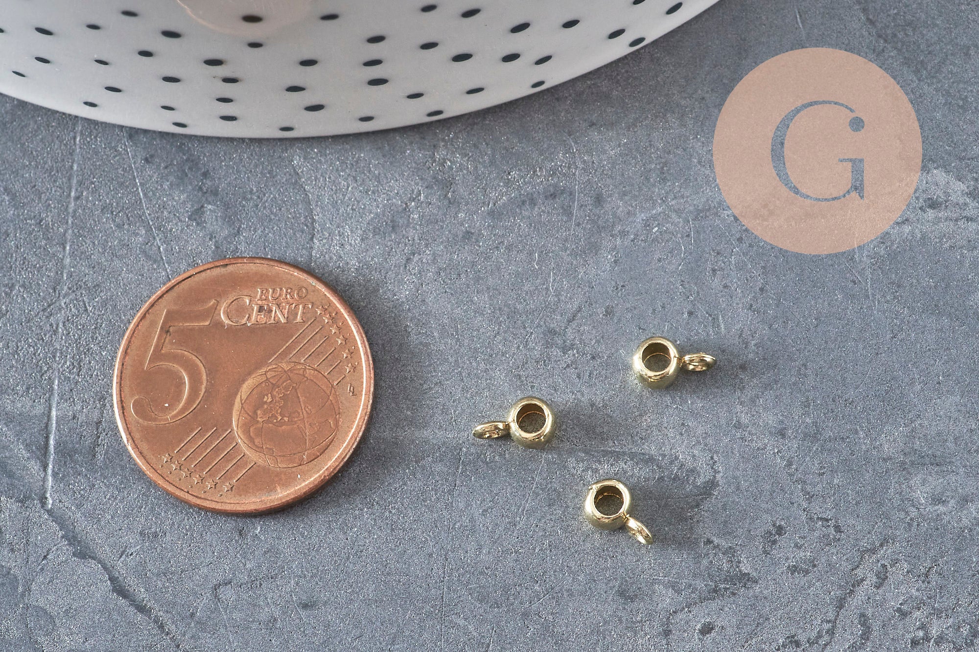 Gingerlily Perles DIY perle bélière zamac doré 6,5mm x10