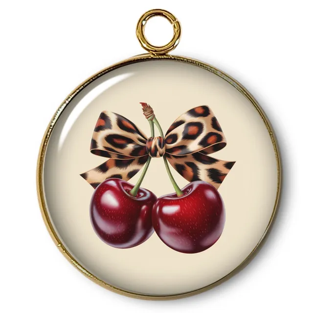 ARTSHOP Pendentifs 20 Intemporel pendentif Cerise x1 doré verre
