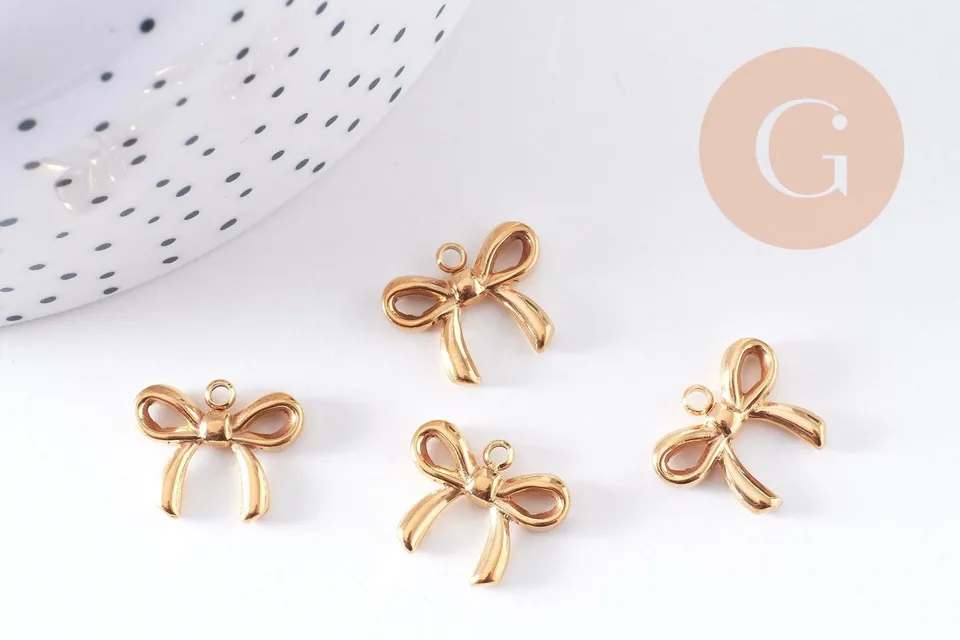 Gingerlily Pendentifs G10613 pendentif nœud doré 16mm