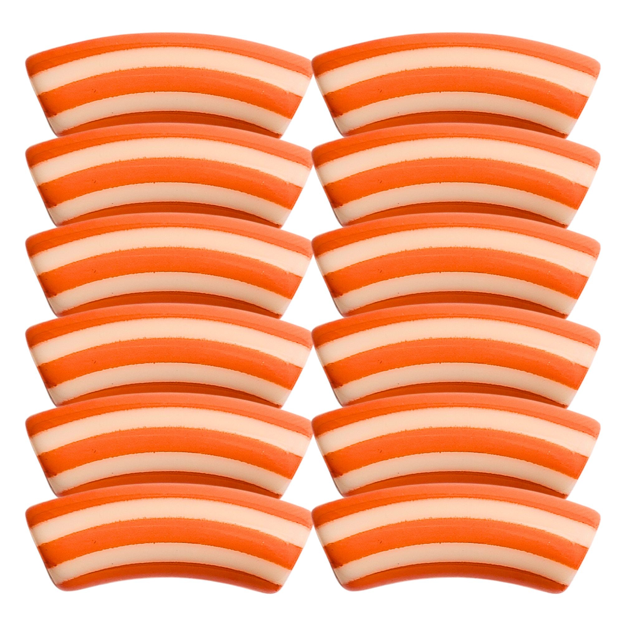 ARTSHOP Tubes à Rayures 454 perle tube x1 12mm orange