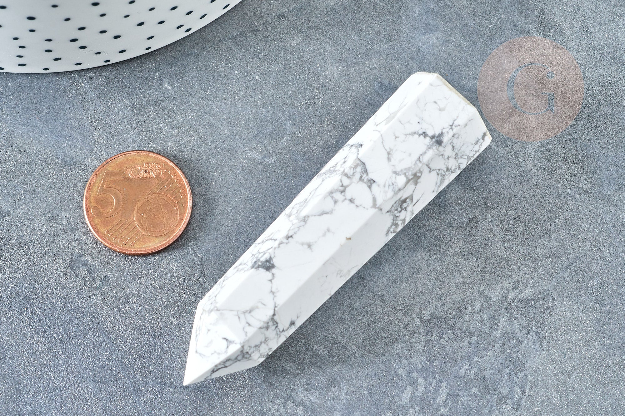 Gingerlily Pierres G8414 pointe howlite naturelle 70-80 mm