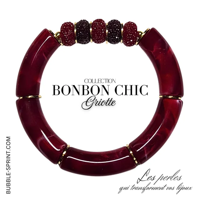 Artshop Bonbon Chic bracelet griotte 12mm kit complet