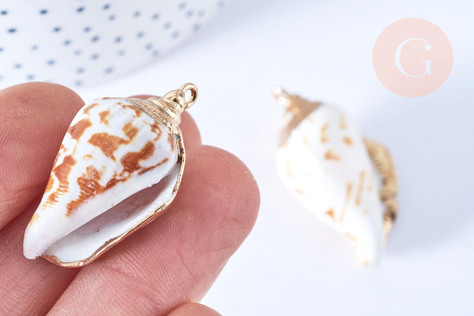 Gingerlily G7161 pendentif coquillage spirale doré 47mm