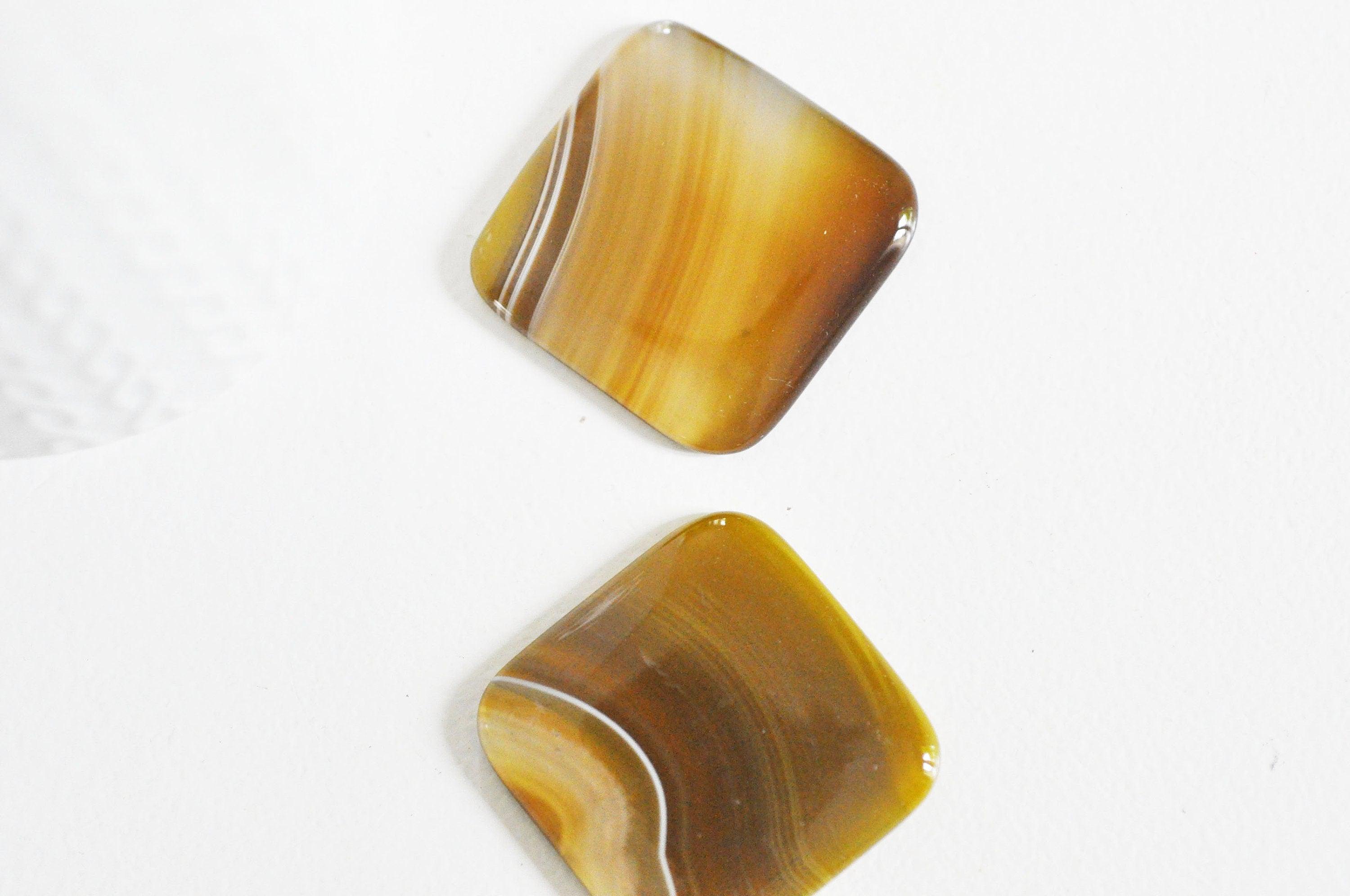 Gingerlily Cabochon carré agate jaune 39mm pierre naturelle