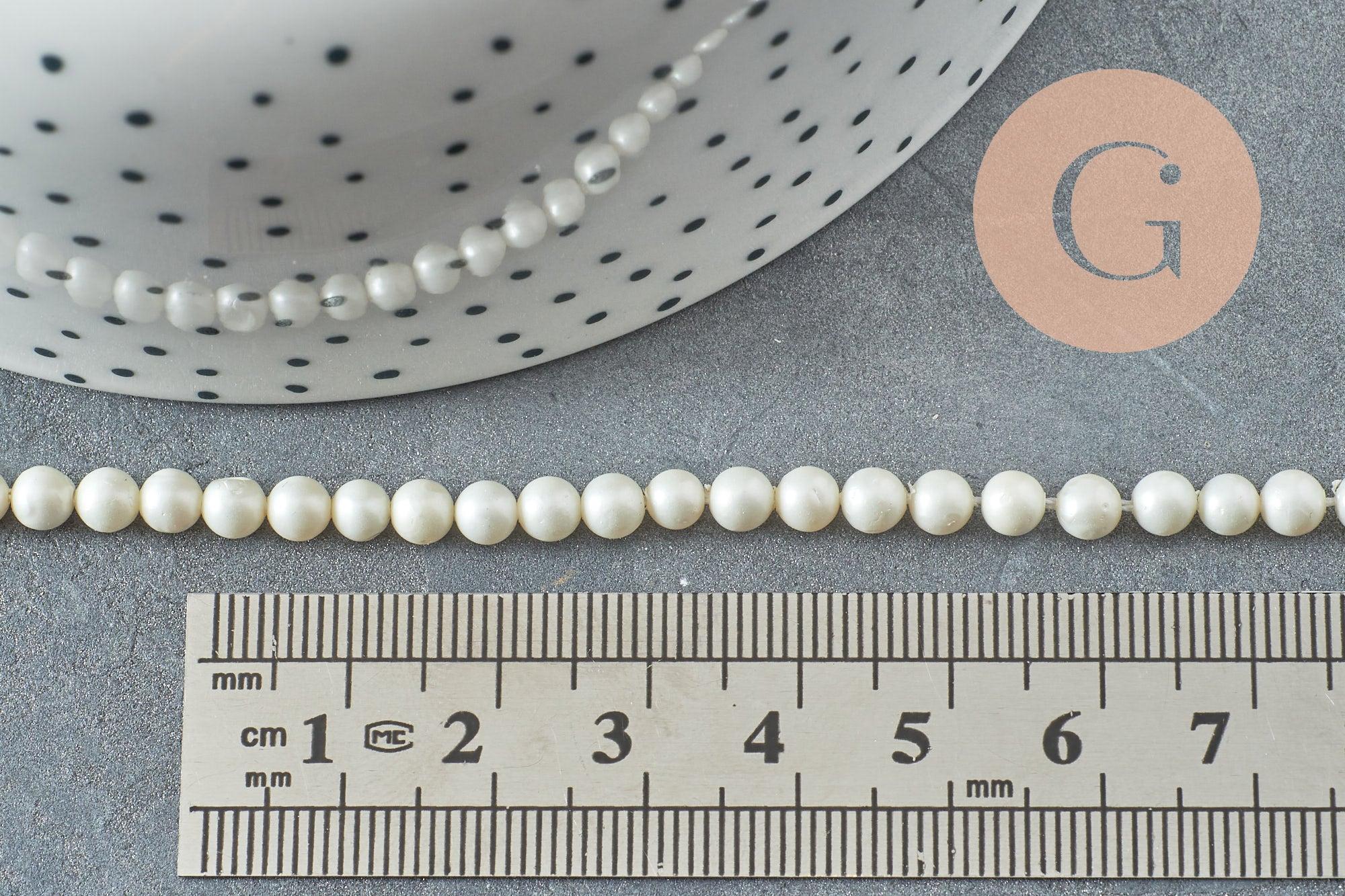 Gingerlily G10132 perles rondes nacre blanche 4mm fil 40cm