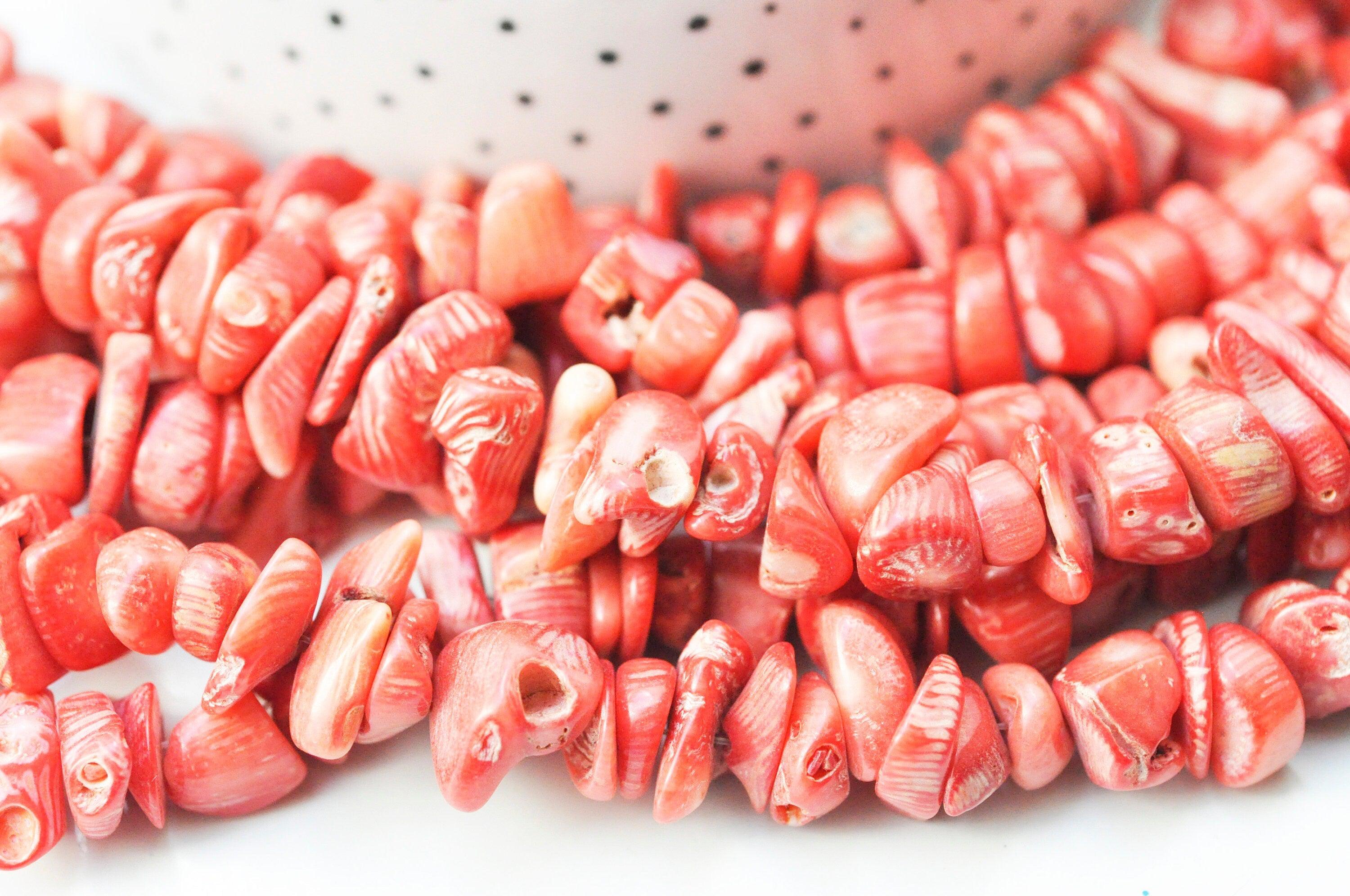 Gingerlily G4067 perle chips corail rouge fil 160 perles