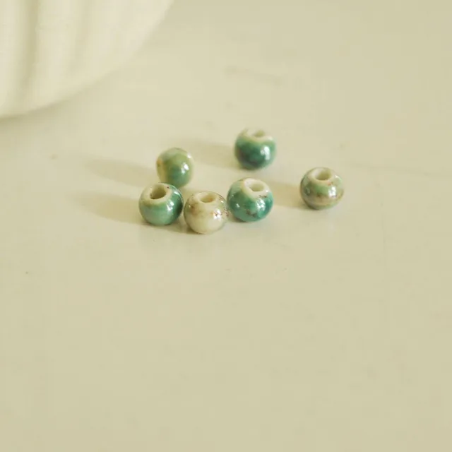 Gingerlily Perles G2106 perle porcelaine vert irisé 7mm x5