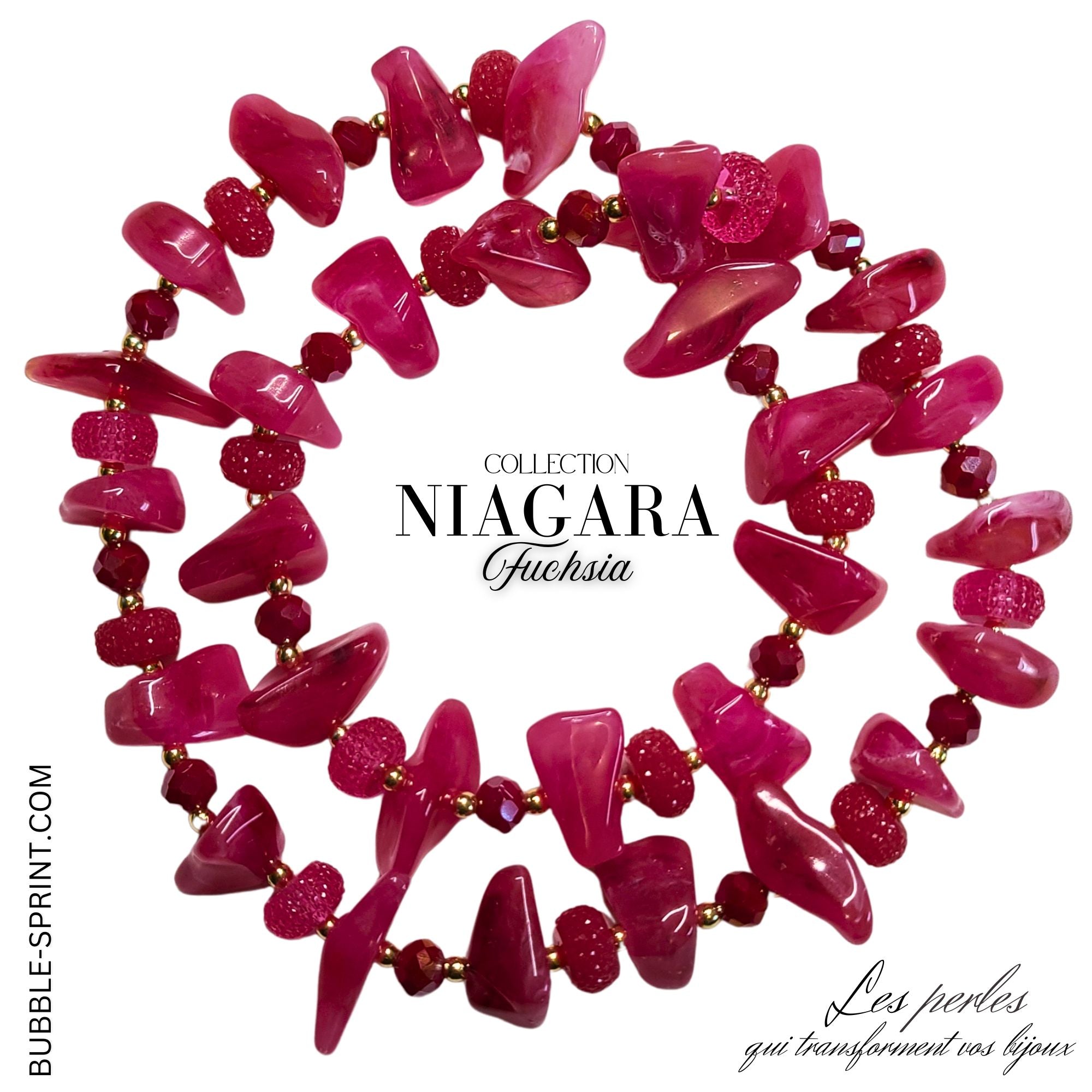 ARTSHOP Niagara collier fuchsia kit à faire 52cm