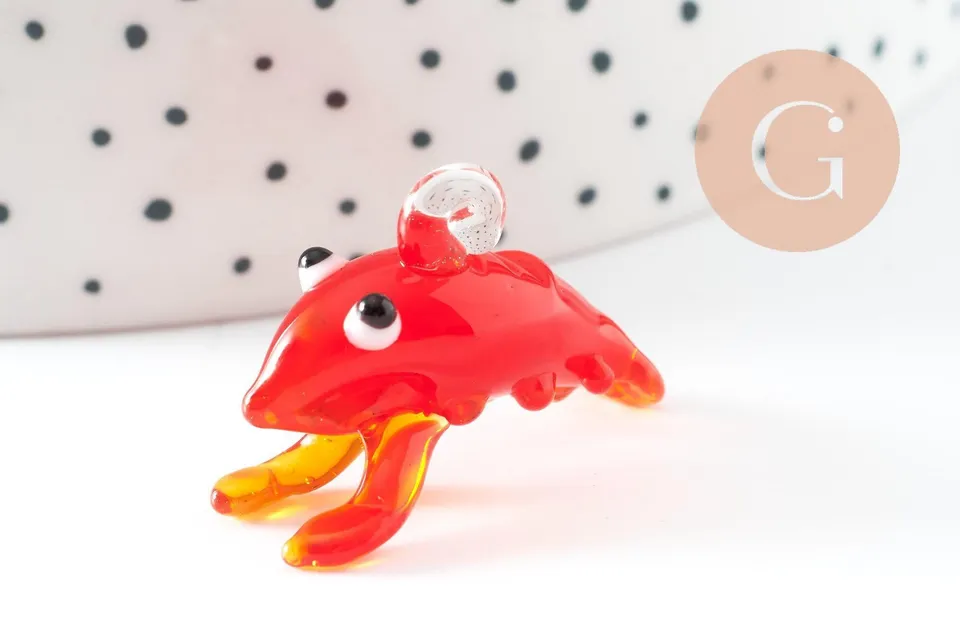 Gingerlily G10051 pendentif homard verre rouge 34mm x1