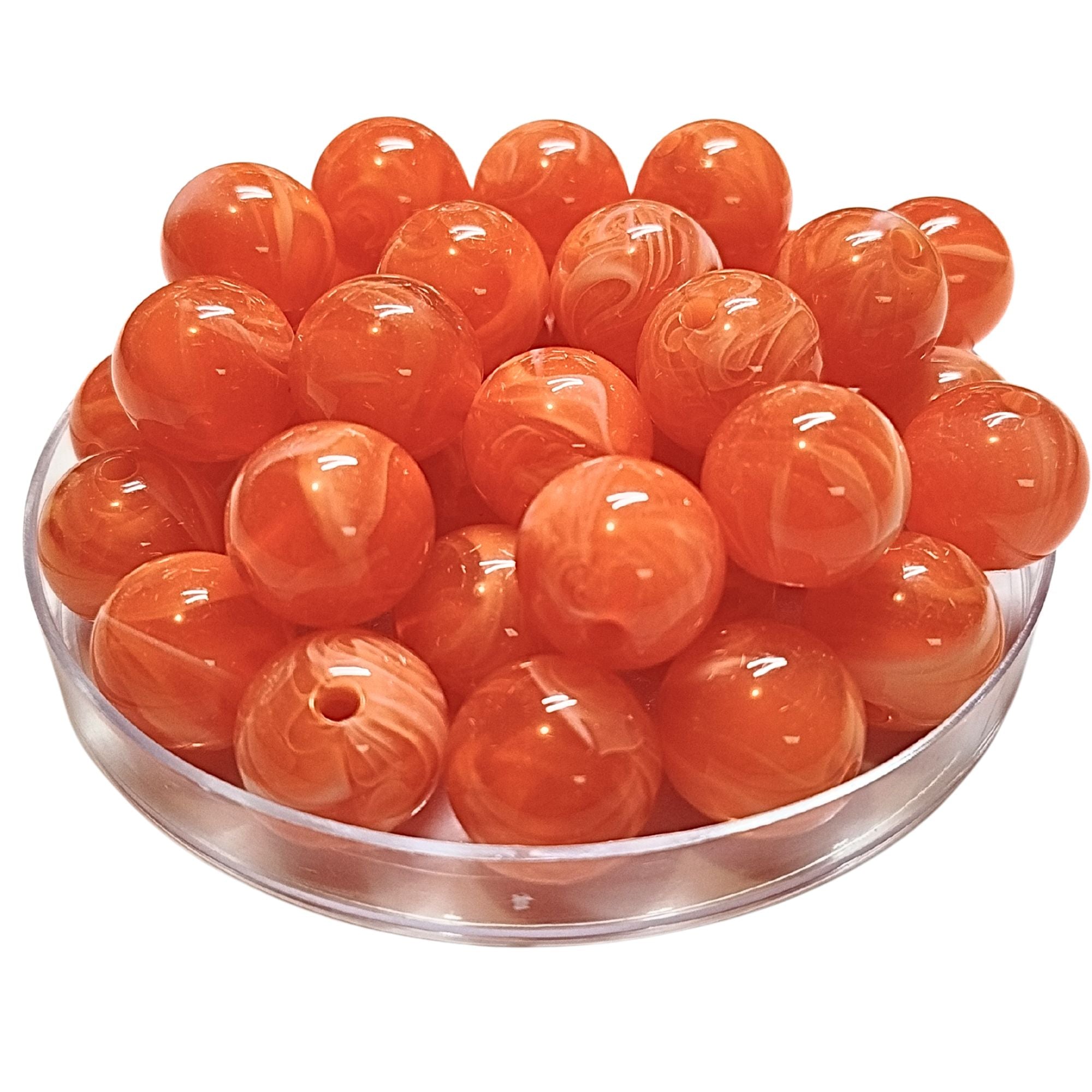 ARTSHOP Boules 16MM 241 Orange marbré perles x15 UV