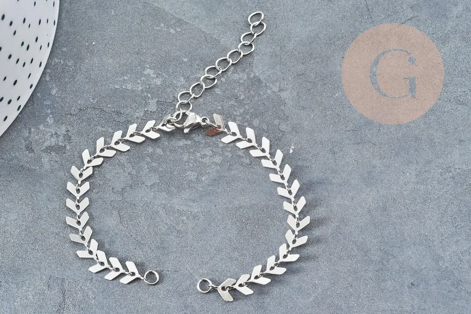 Gingerlily Apprêts G9048 base bracelet chaîne épis acier 15,7cm
