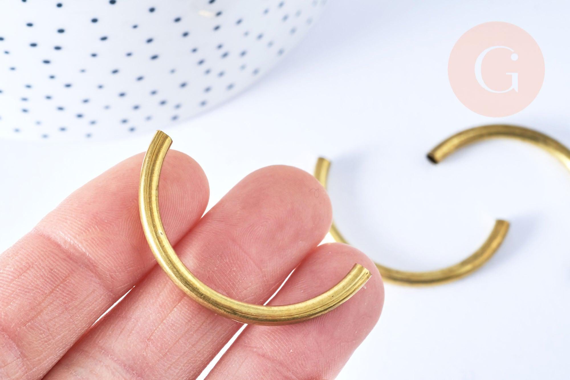 Gingerlily Perles perle tube arc laiton brut 4cm x2 G6561