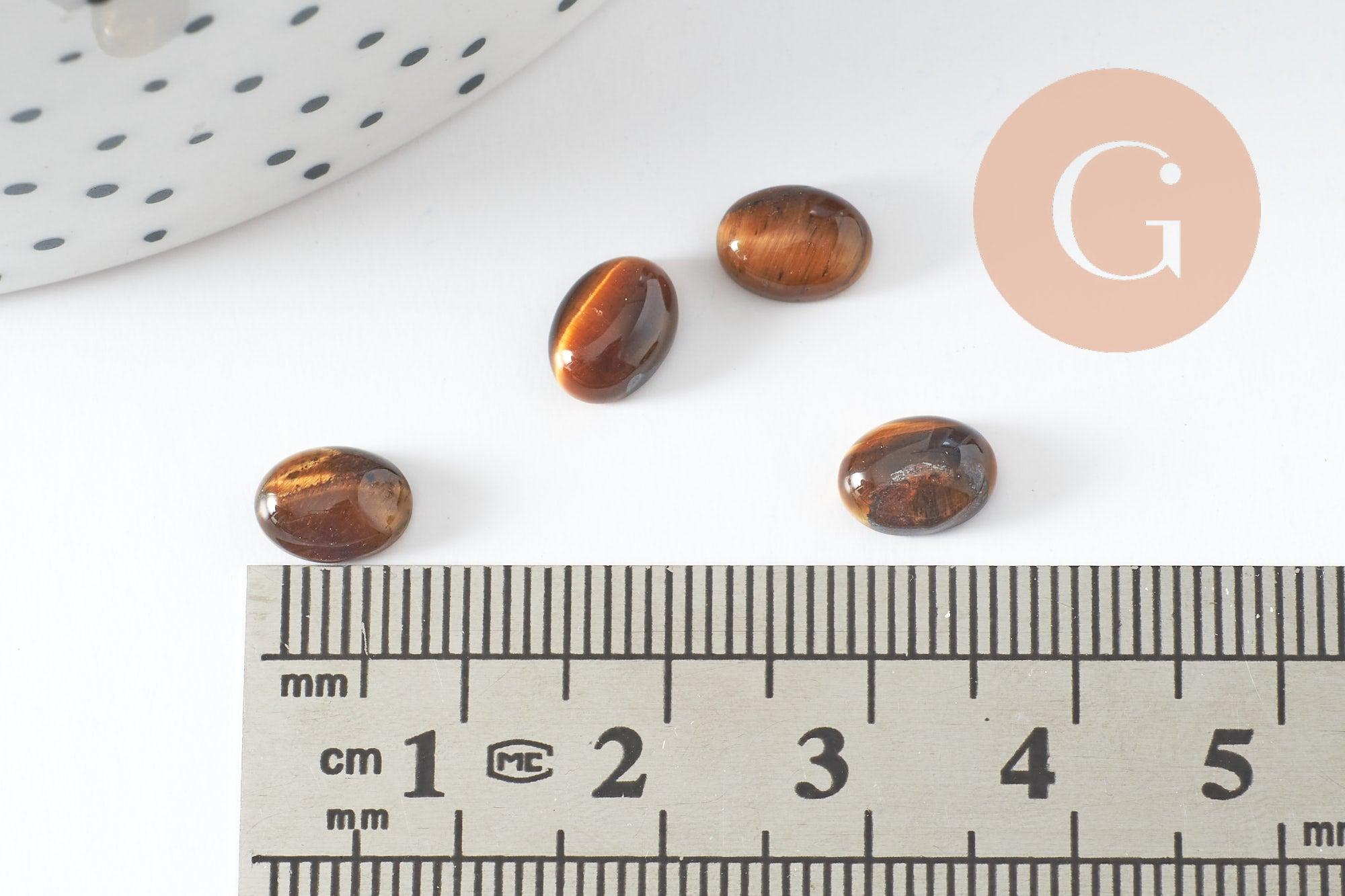 Gingerlily Oeil de Tigre Cabochon Ovale 8x6mm x1 Protection