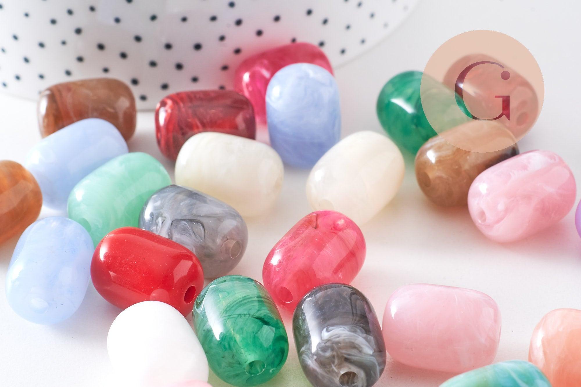 Gingerlily Perles G10492 perle tube acrylique pierre 20x15mm x10