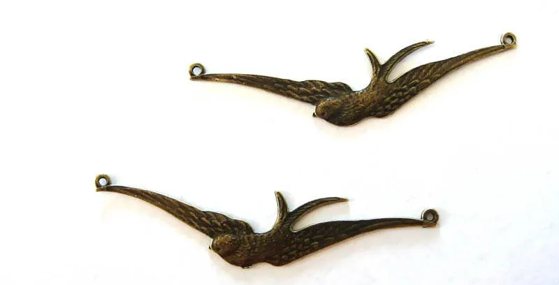 Gingerlily Apprêts pendentif hirondelle bronze 6cm