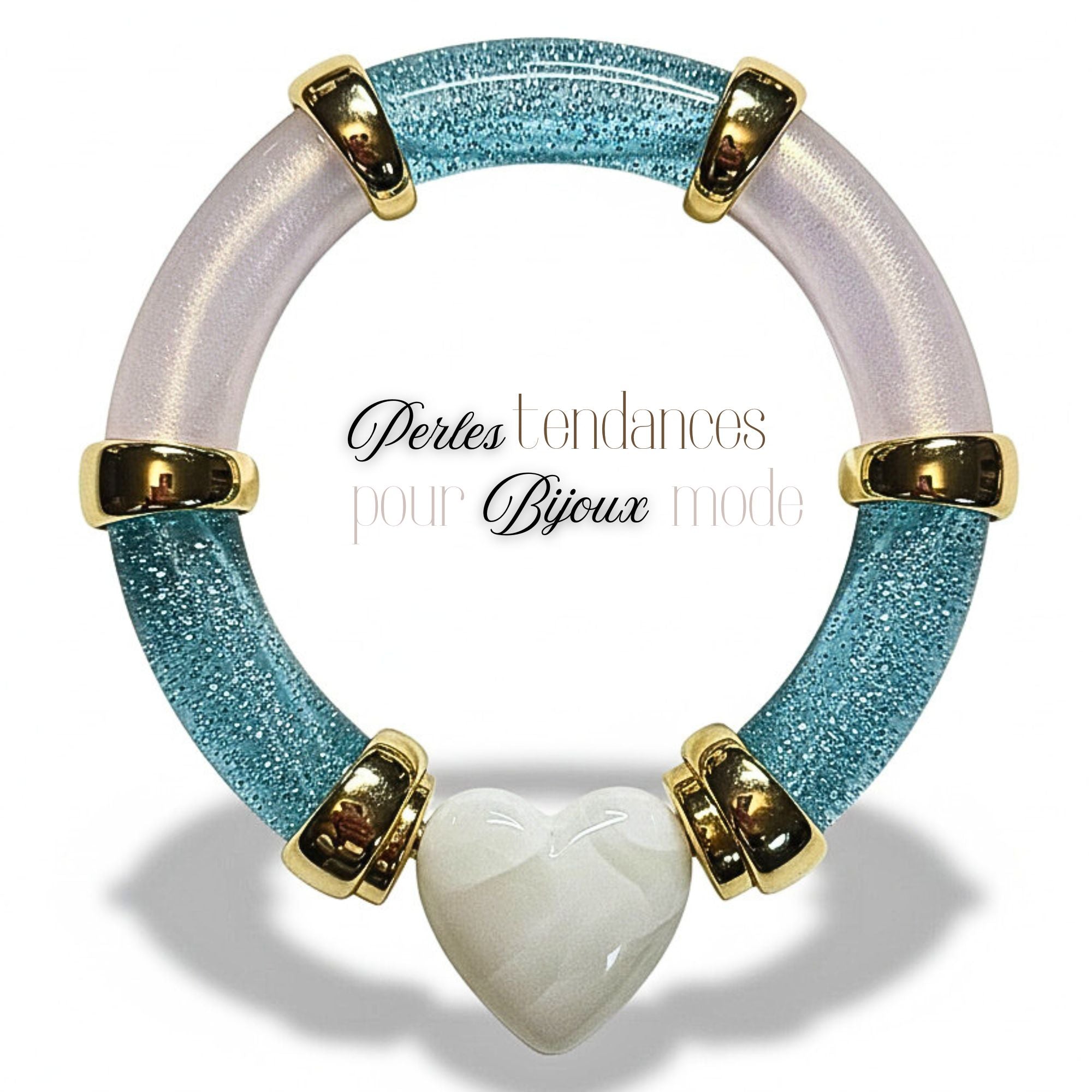 ARTSHOP Lovely kit bracelet aqua acrylique complet