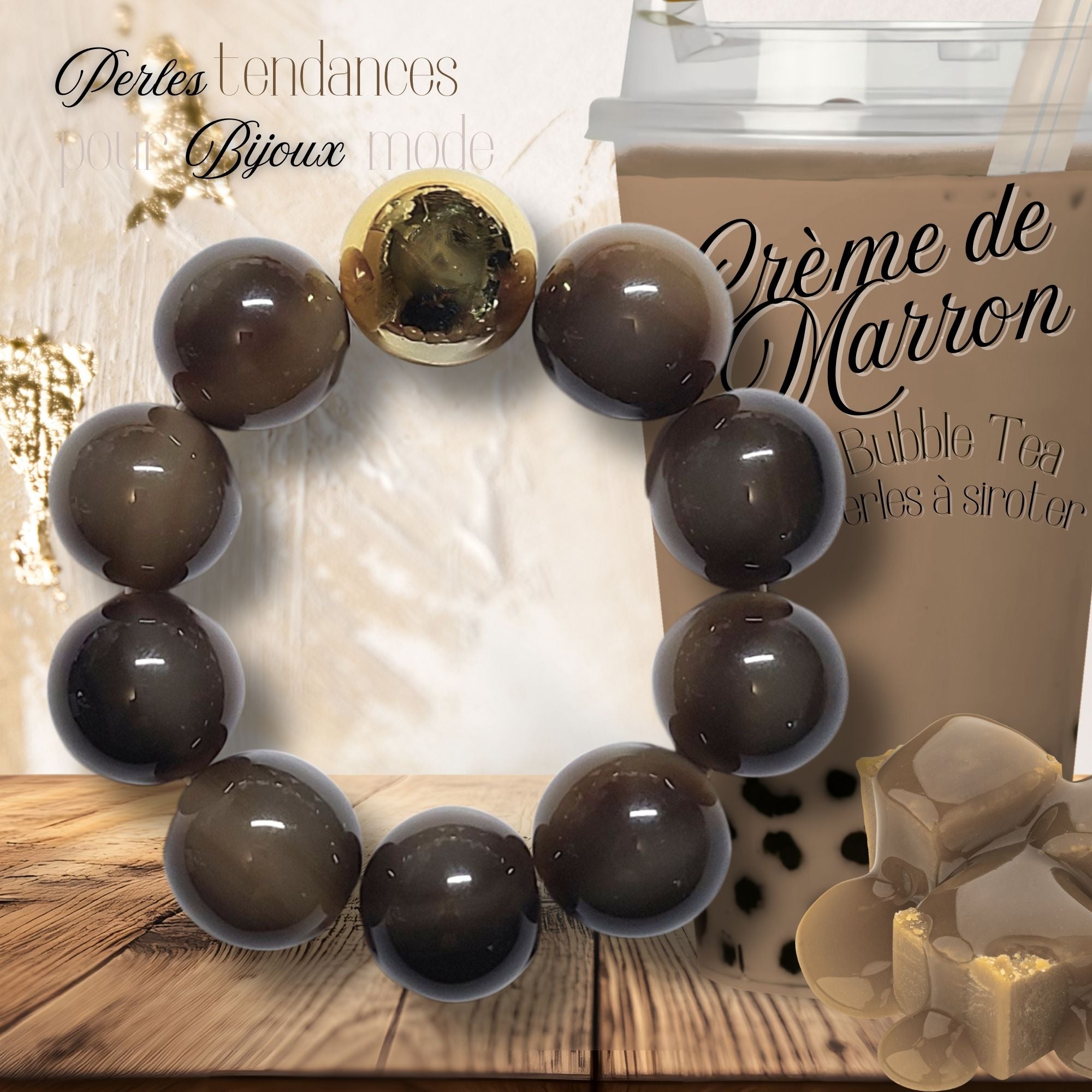 ARTSHOP Boules 20MM 220 perle crème de marron x1