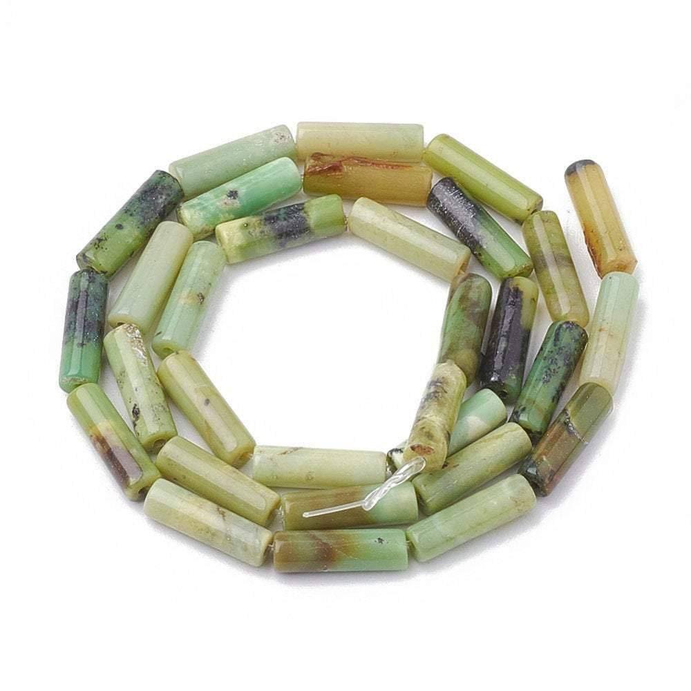 Gingerlily Tube Jade Australien Vert Fil 28 Perles