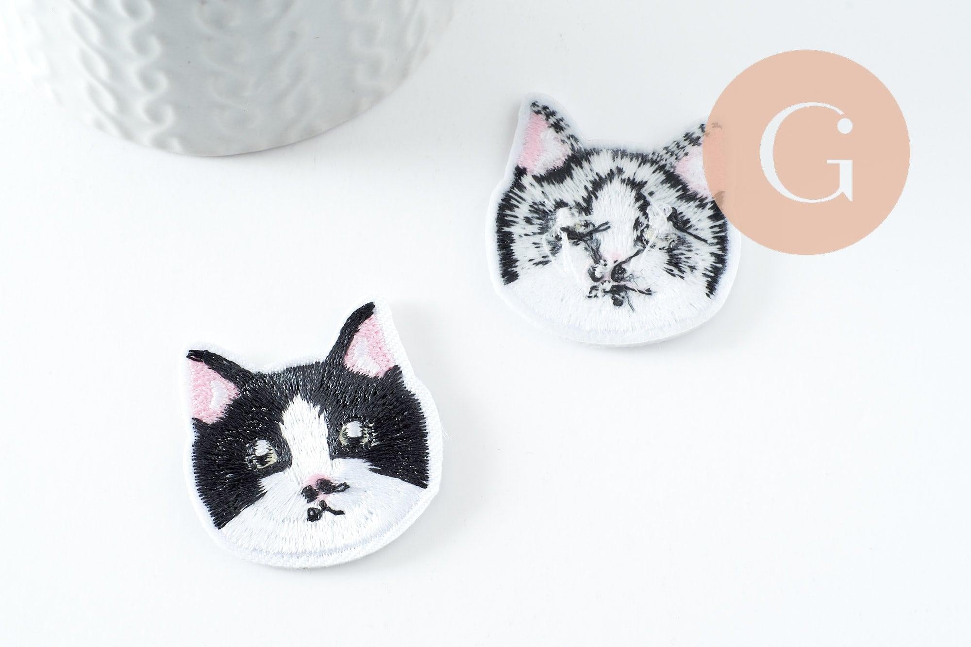 Gingerlily écusson chat noir G9808 patch thermocollant 37mm x1