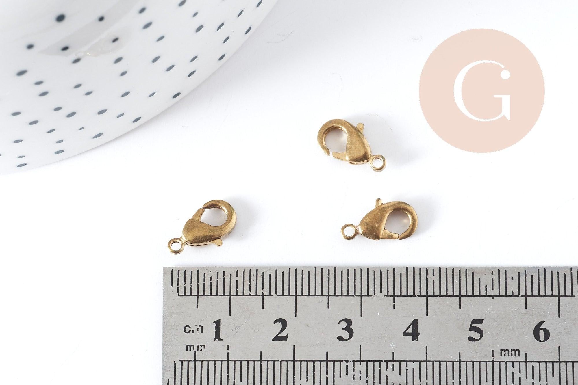 Gingerlily fermoirs G8953 mousqueton laiton brut 11,5mm x10