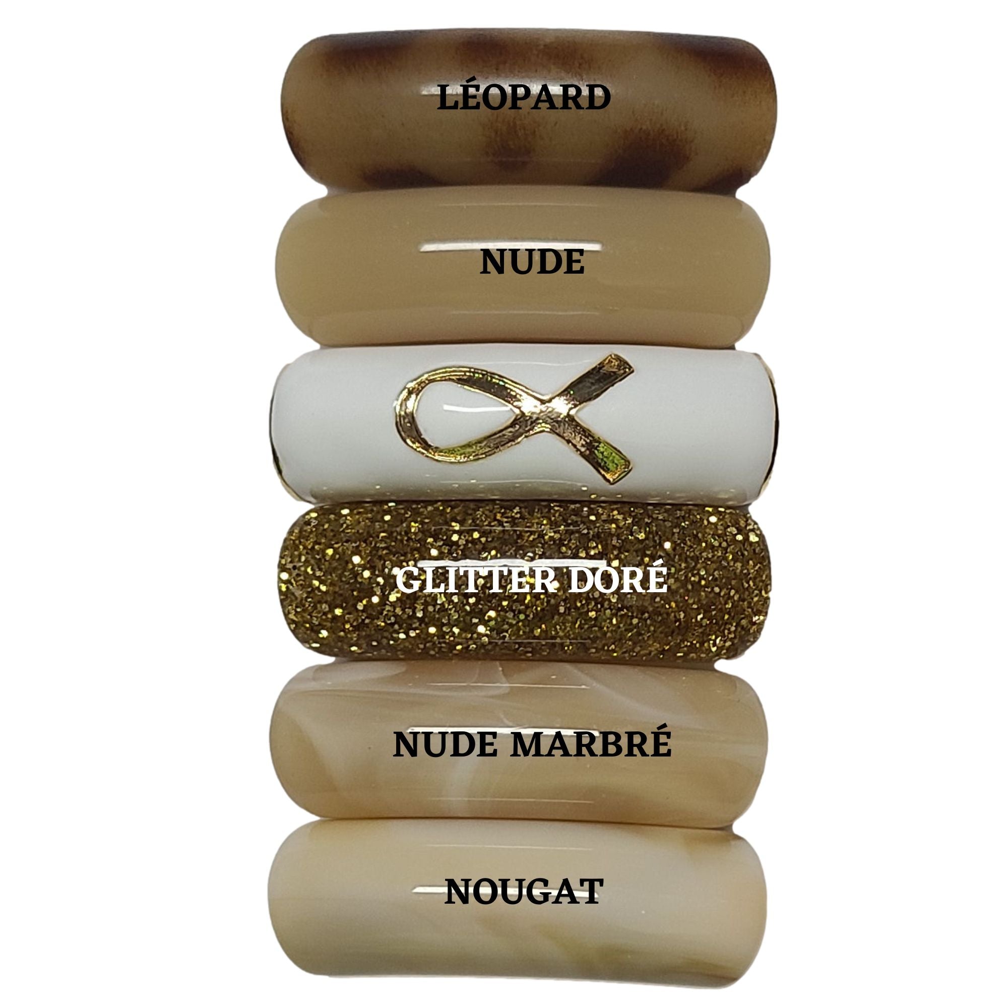 ARTSHOP Camaieux 161 lot 6 tubes incurvés ruban marron