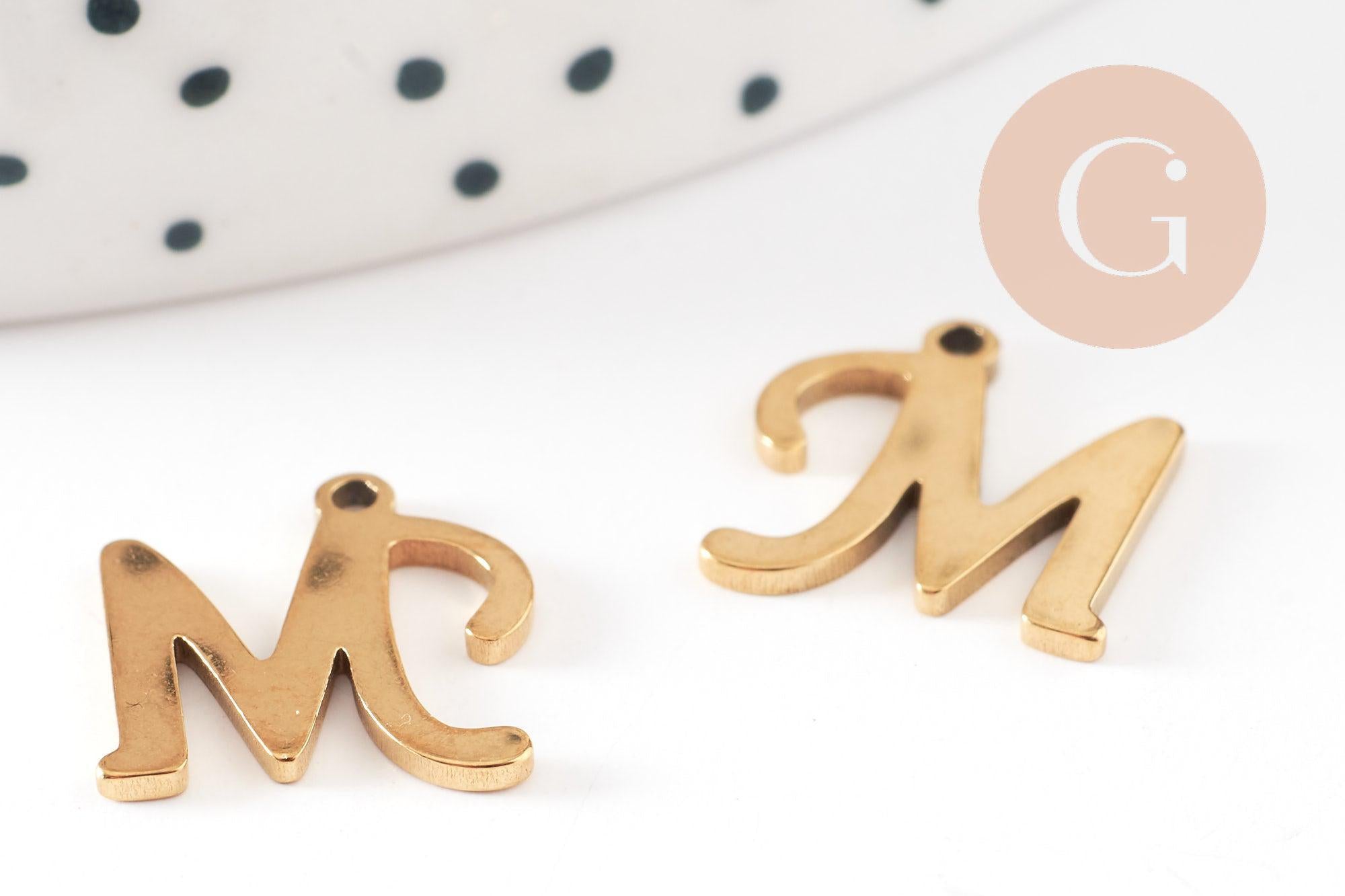 Gingerlily Pendentifs G9381 pendentif lettre M doré 12 mm