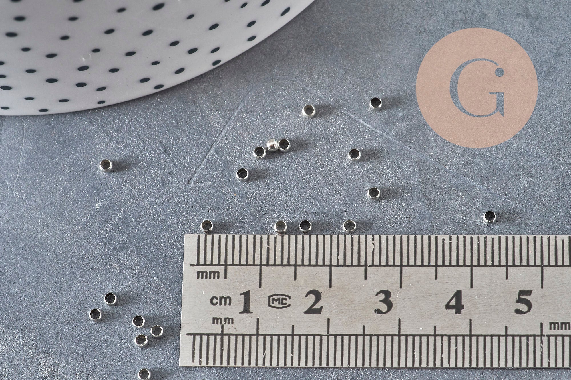 Gingerlily Perles à écraser laiton platine 2 mm 1 g sans nickel