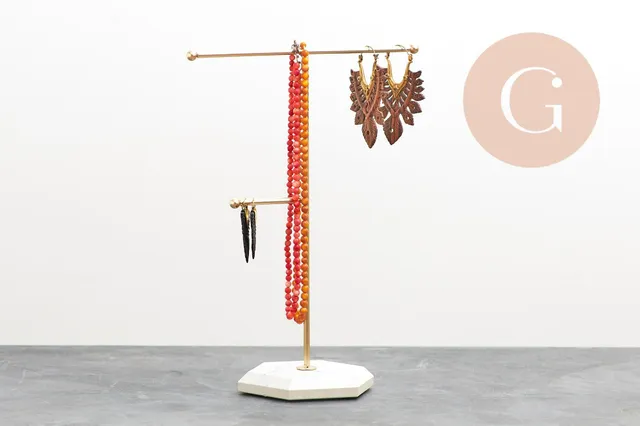 Gingerlily Présentoir boucles métal doré marbré 26cm x1