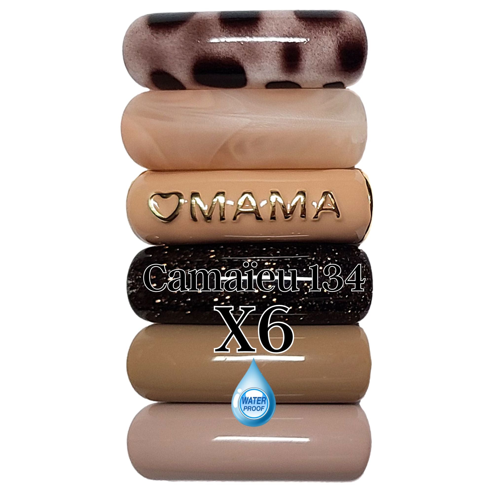 ARTSHOP Camaieux 134 lot 6 tubes incurvés 12mm MAMA marron