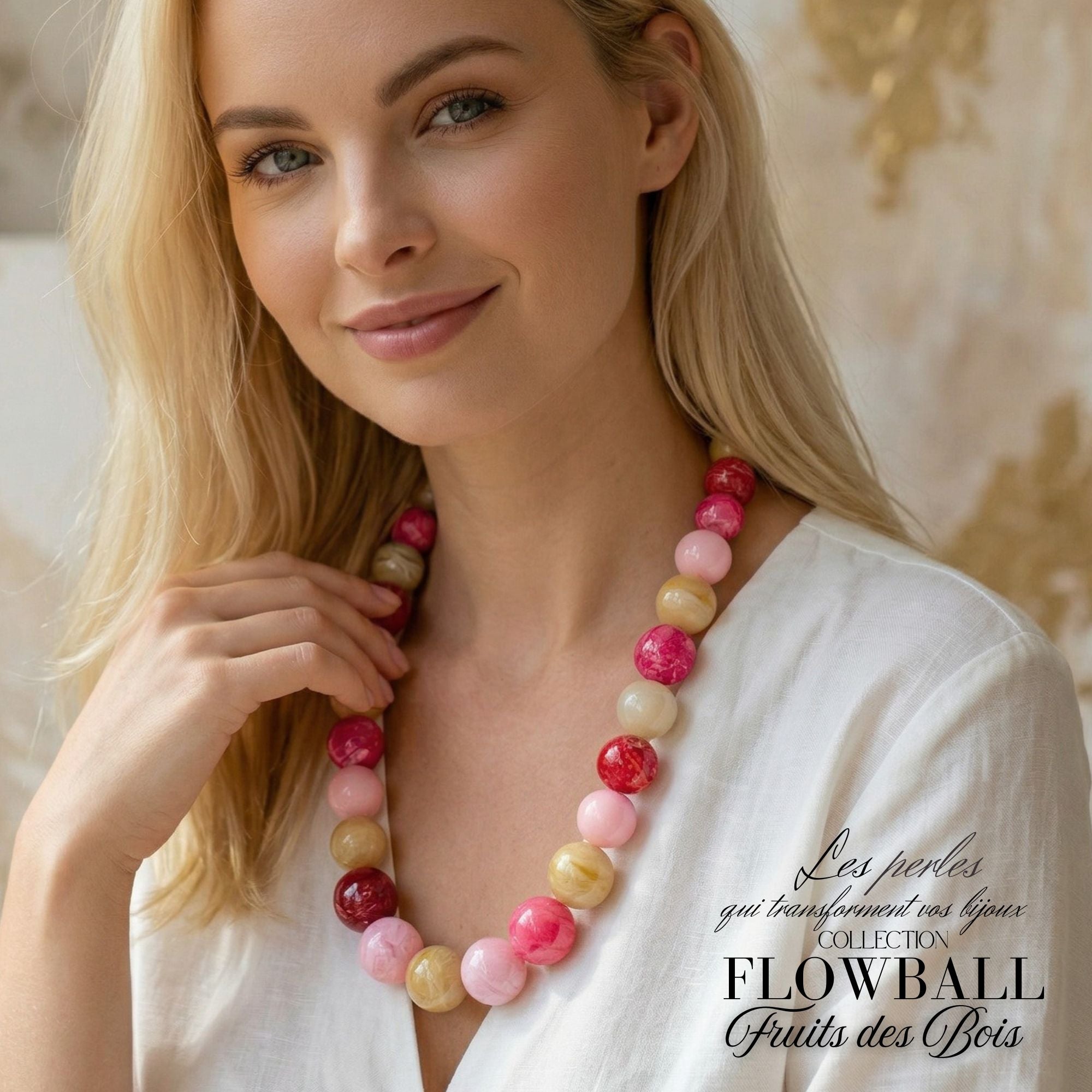ARTSHOP Bijoux en KITS FLOWBALL collier Fruits des Bois 63cm