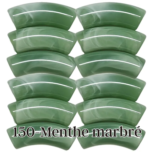 ARTSHOP Tubes 8MM tube incurvé menthe marbré 8mm x6 acrylique