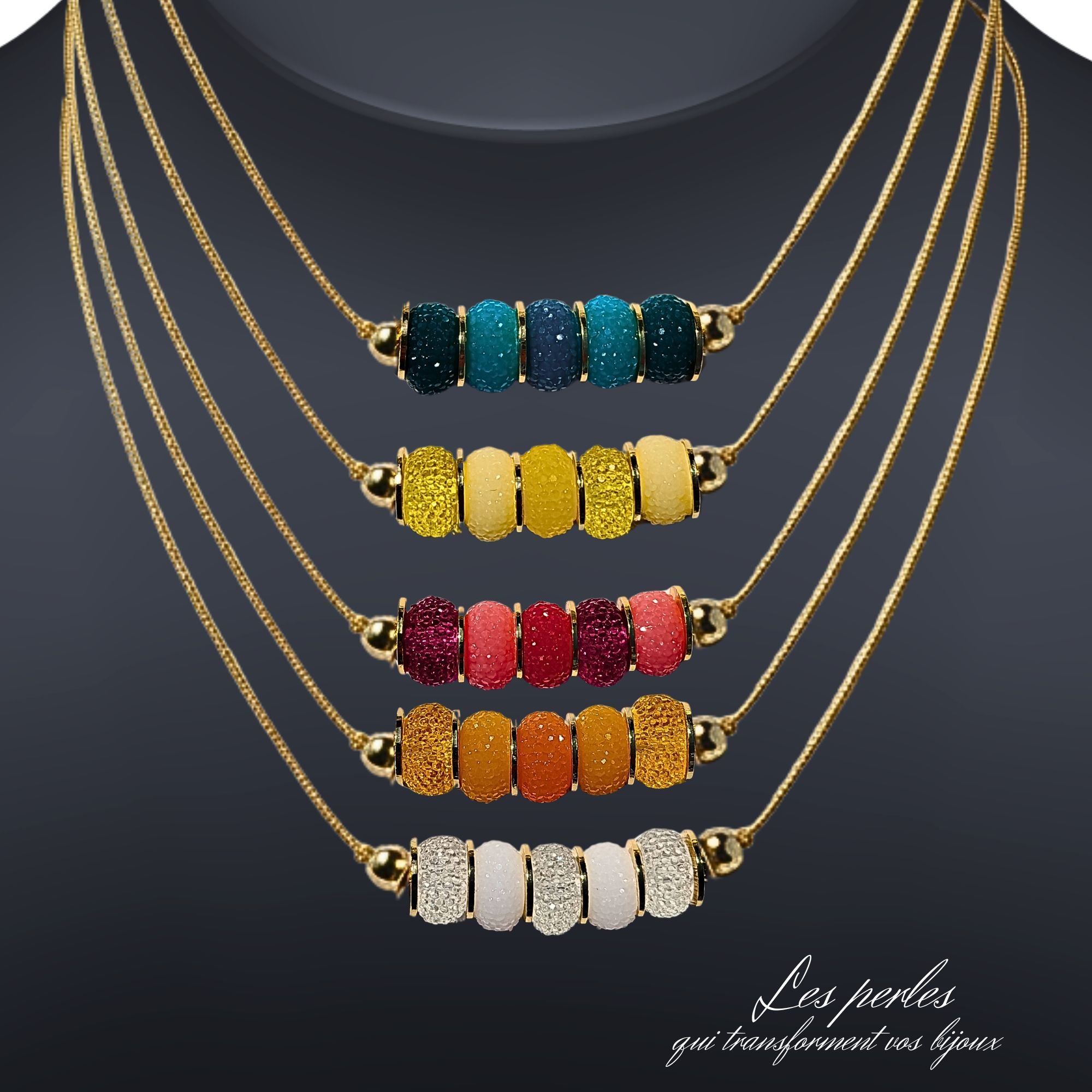 ARTSHOP Diskora Fraises collier acrylique kit ajustable