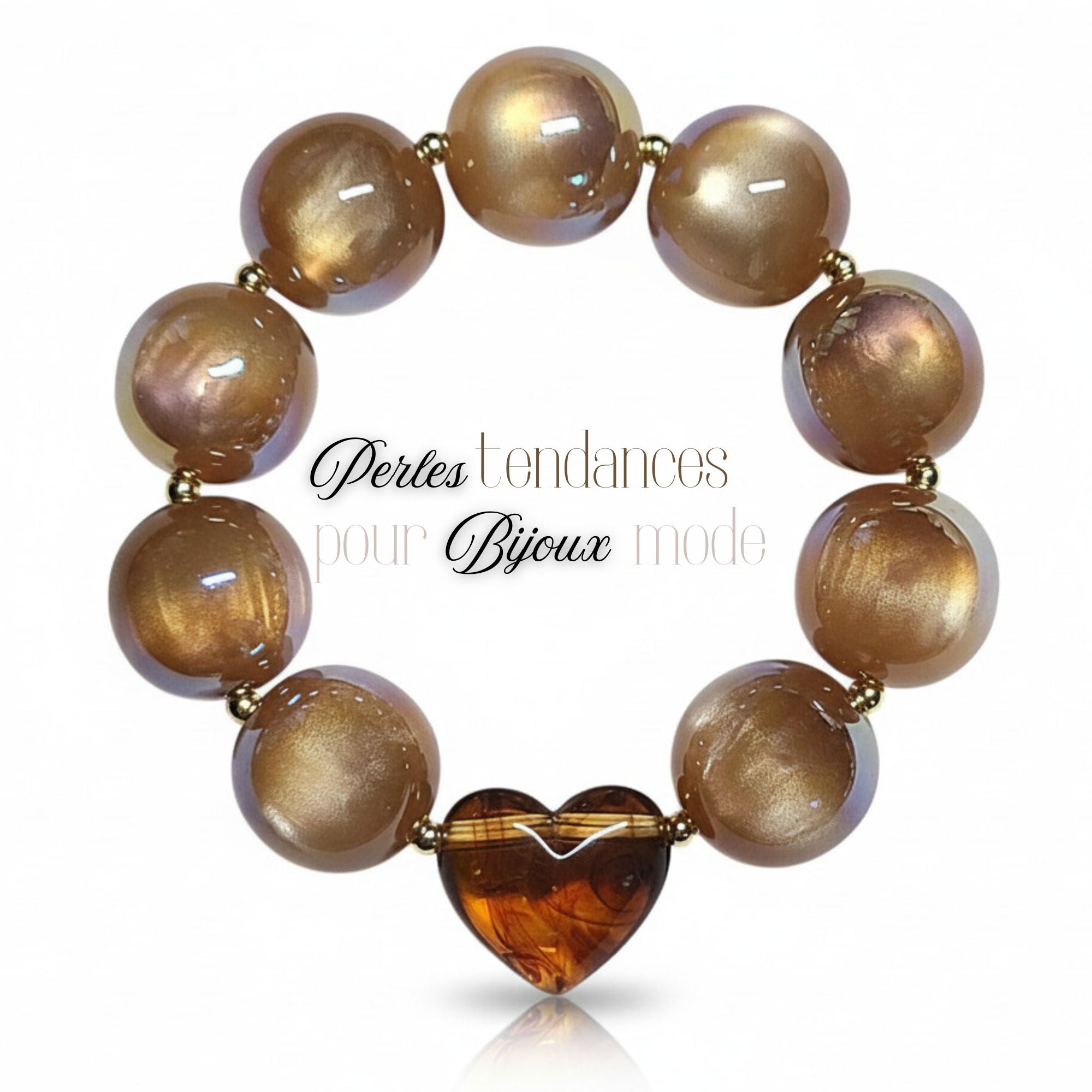 ARTSHOP Boules 20MM perle nude œil de chat AB x1