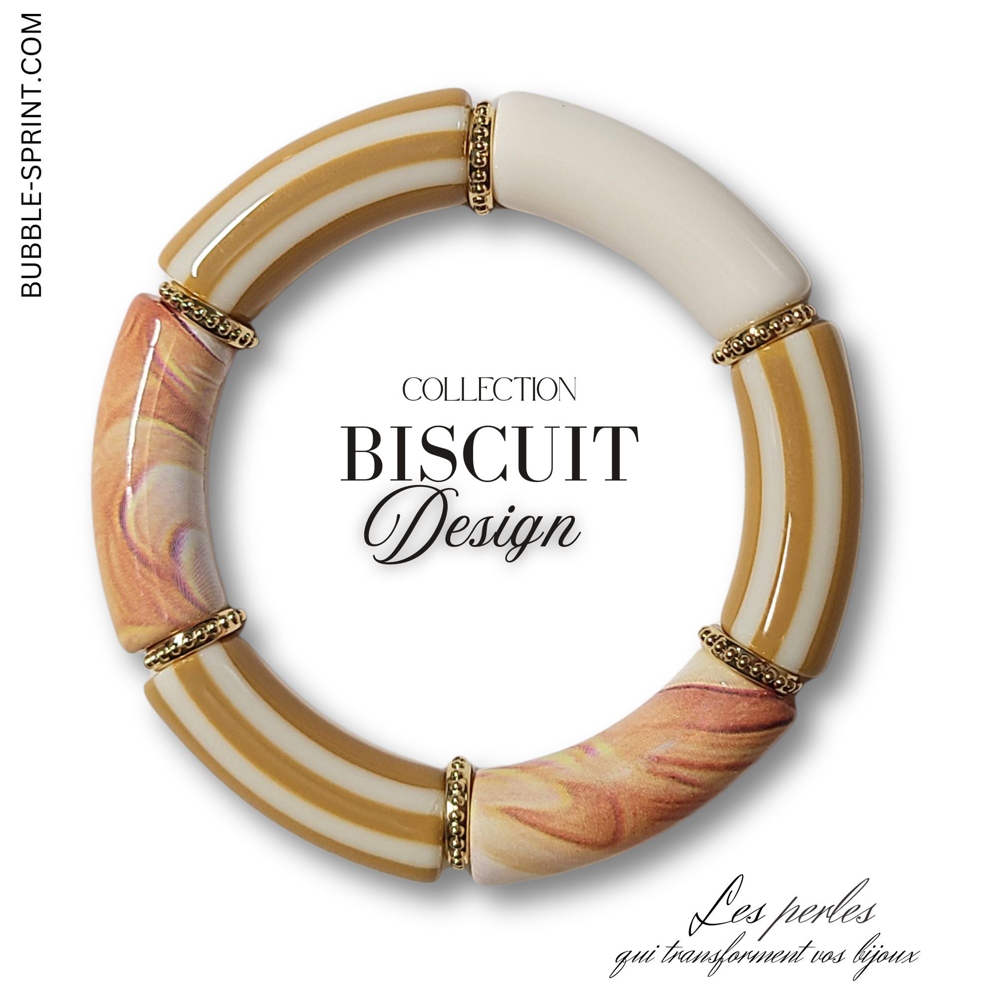 ARTSHOP Tubes à Rayures 459 tube incurvé Biscuit 12MM x6