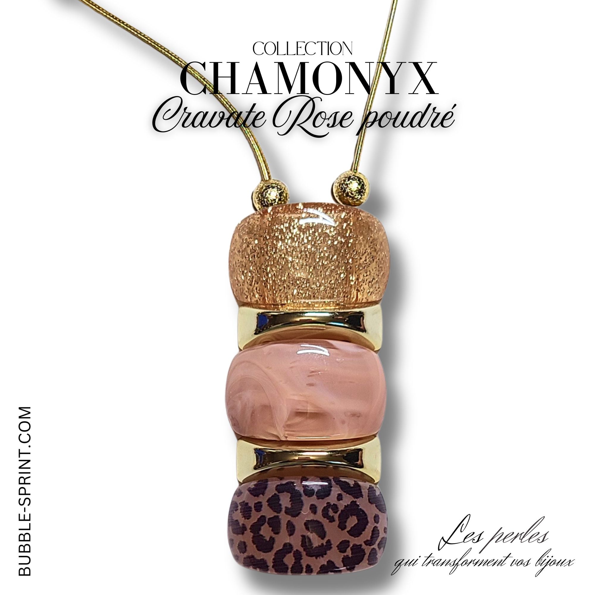 ARTSHOP Bijoux en KITS Chamonyx collier rose poudré kit complet