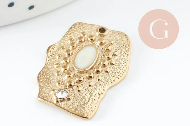 Gingerlily Pendentifs G9410 Pendentif rectangle inox doré 25mm