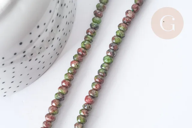 Gingerlily Perles jaspe sésame perles rondelles 6x4mm fil 37cm
