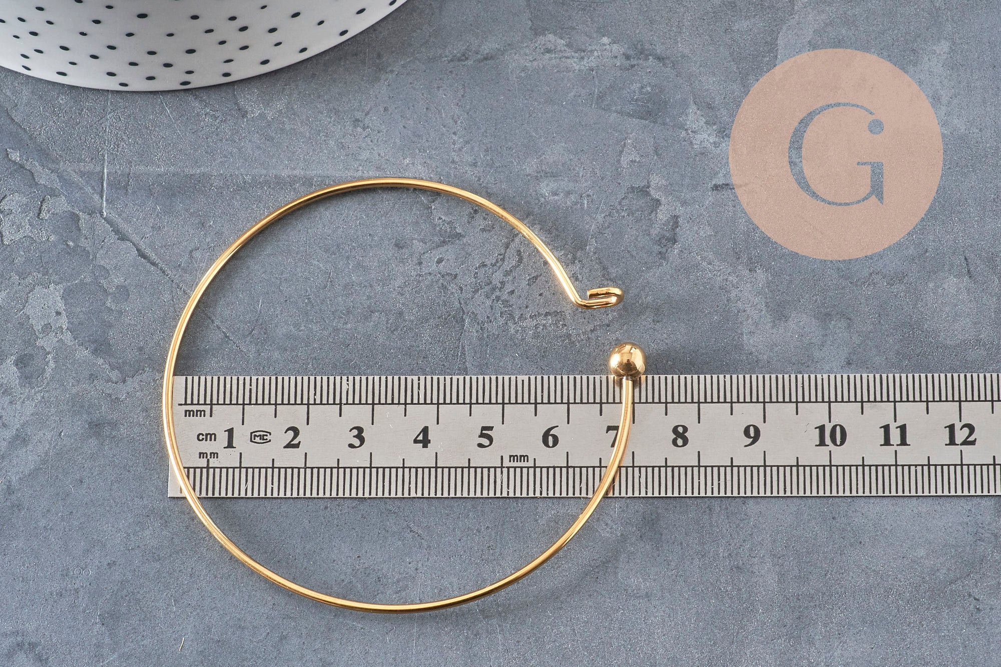 Gingerlily Accessoires G11264 bracelet jonc doré boule 62mm