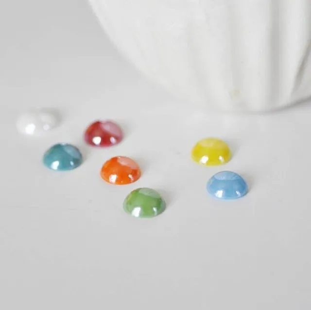 Gingerlily Pierres cabochons G120 cabochon verre irisé 9 mm x10