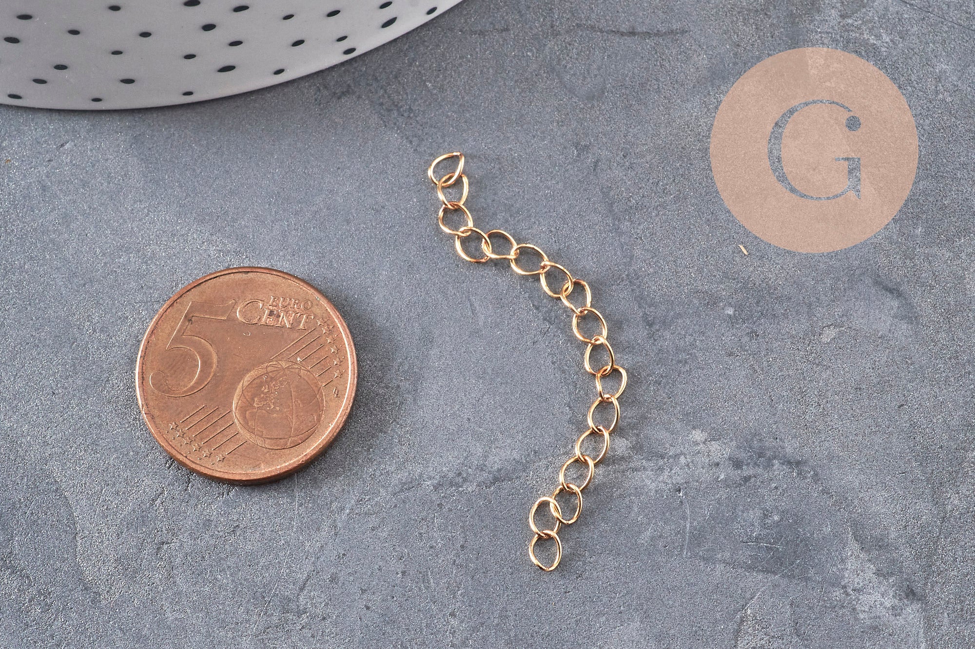 Gingerlily Chaînes Extension laiton brut 45mm x5 G11109