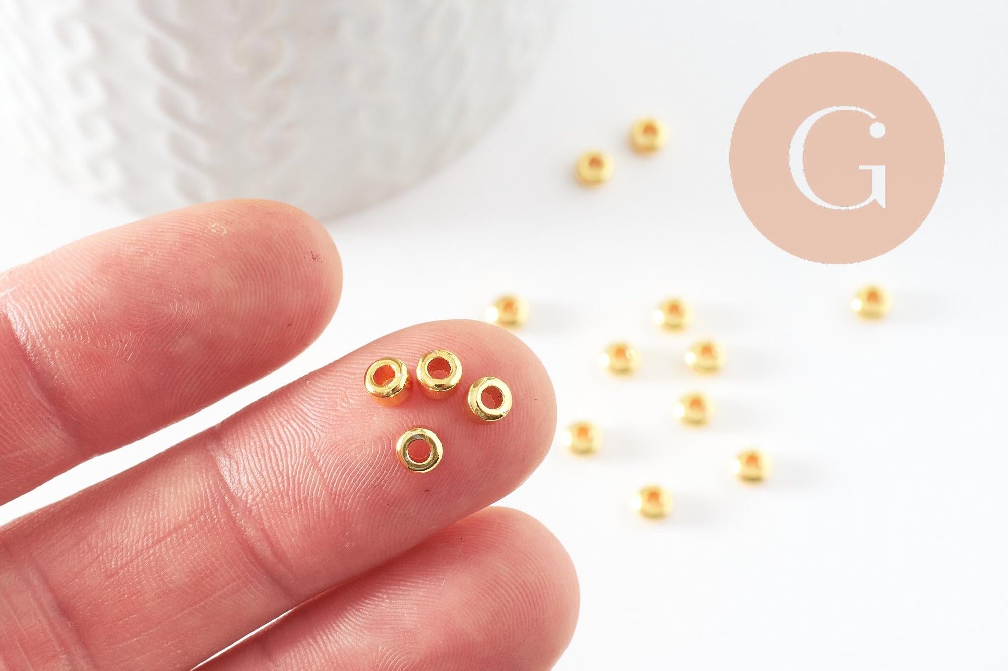 Gingerlily Perles rondelles laiton doré 4mm intercalaire x20