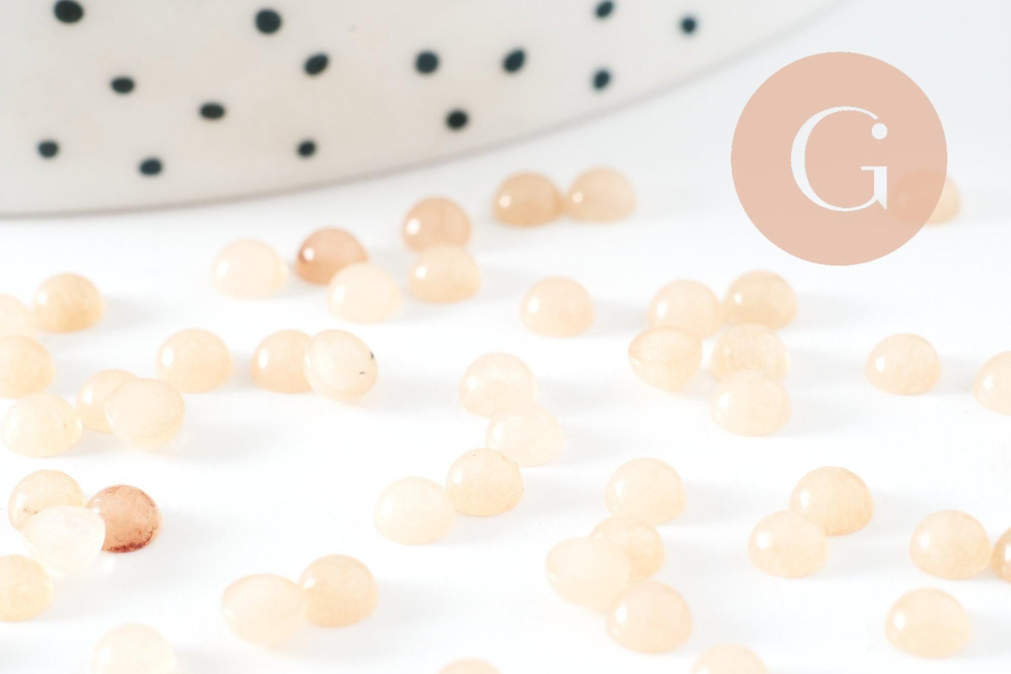 Gingerlily Cabochon jade G9956 pierre jaune clair rond 4mm